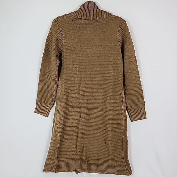 NEW Hailey & Co Keep Me Close Long Brown Knit Pocketed Cardigan Sz XS - Picture 6 of 7